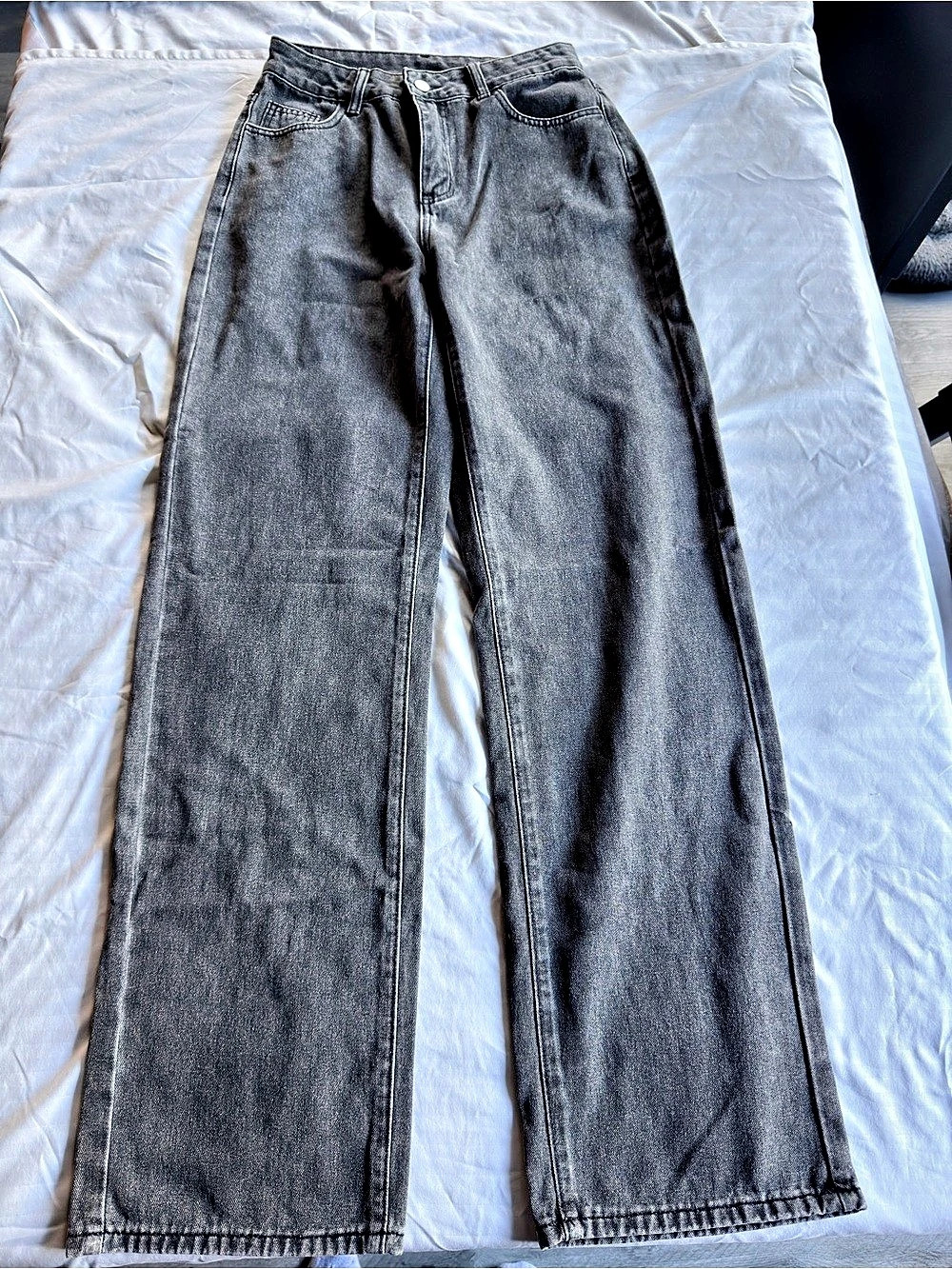 SHEIN Wide Leg Gray Jeans Size Small Like New